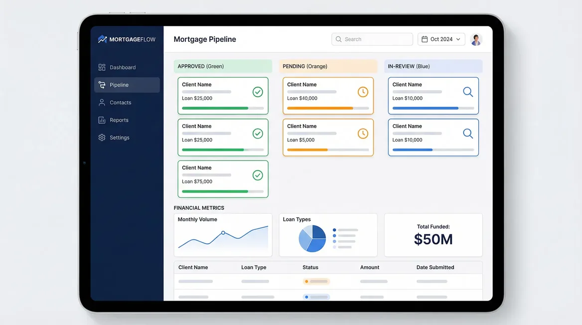 Dashboard de Bluteca — gestión de expedientes hipotecarios